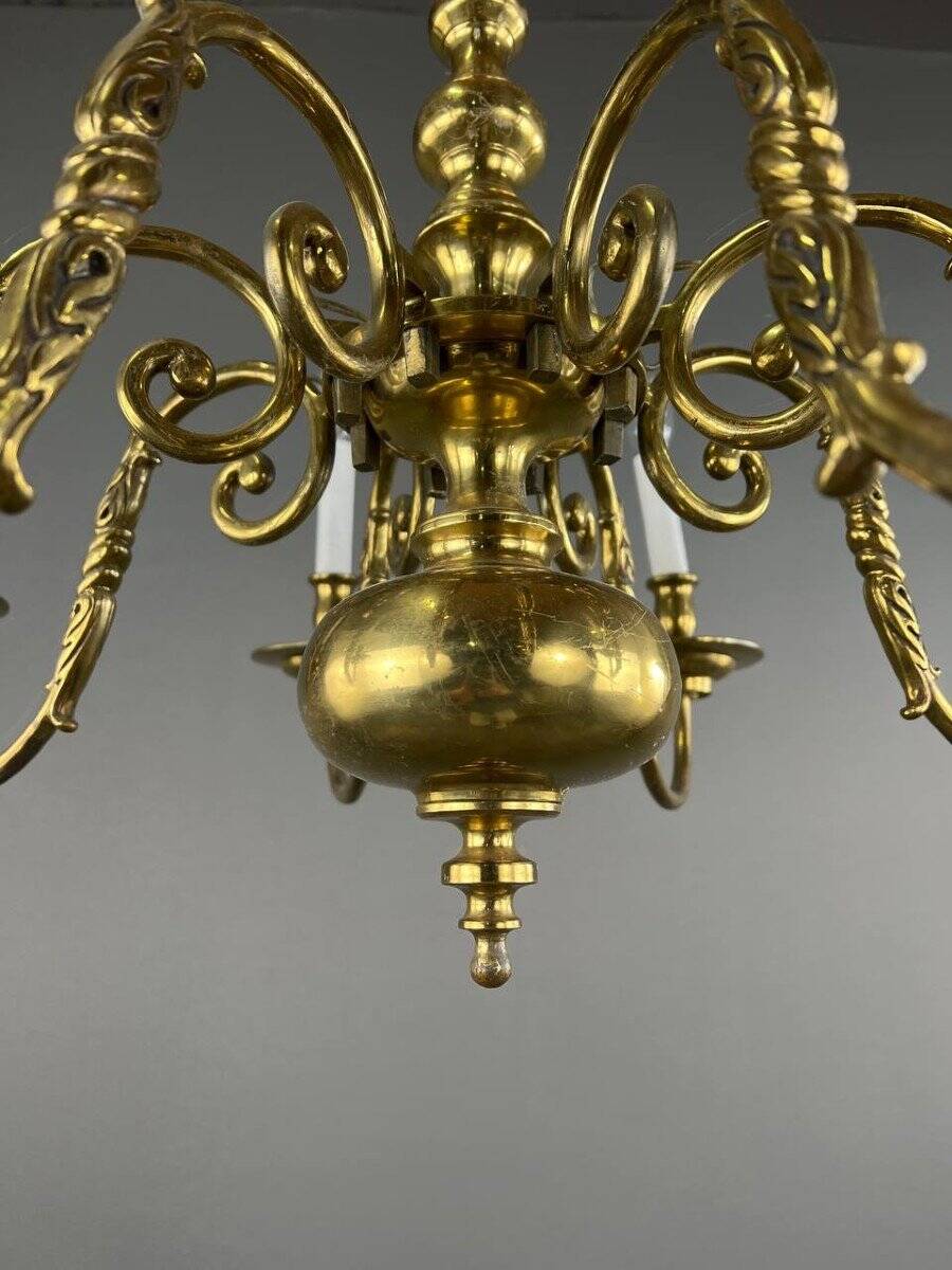 Classic Style Gilded Brass Chandelier, 20th Century