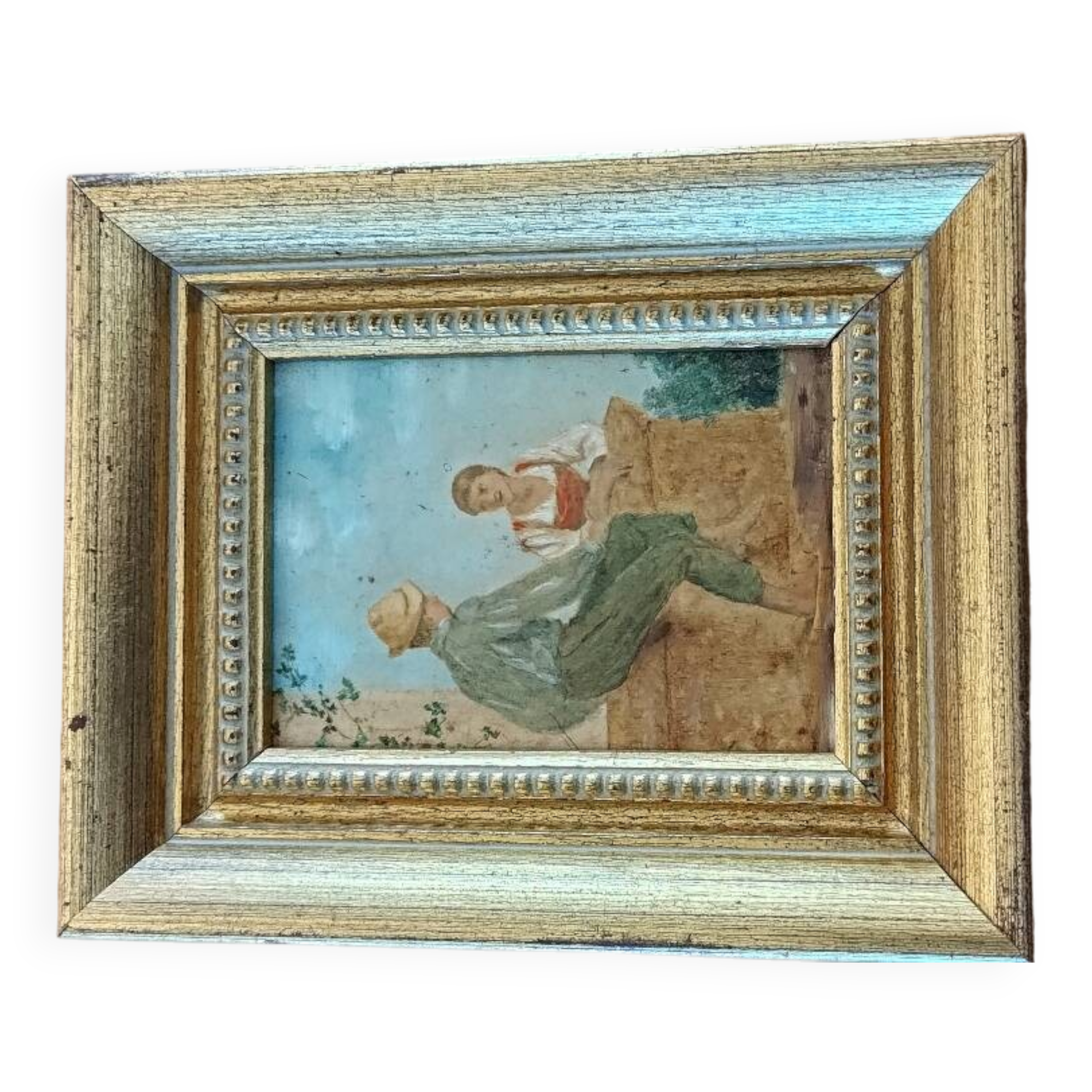 Tableau à l'huile scène galante