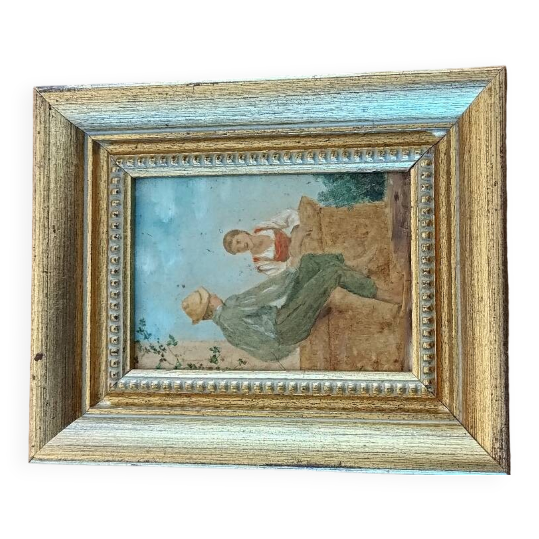 Tableau à l'huile scène galante