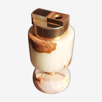 Briquet de table en marbre et laiton