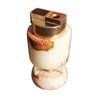 Old marble and brass table lighter