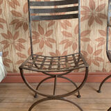 Wrought iron armchairs