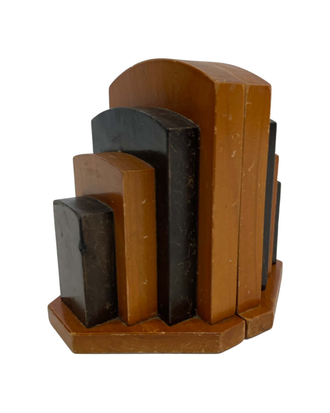 Art Deco bookends wood minimalist design set