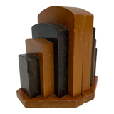 Art Deco bookends wood minimalist design set