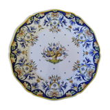 Decorative plate in Desvres earthenware signature René Delarue