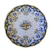 Assiette décorative en faience de Desvres signature René Delarue