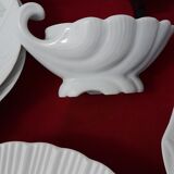 Service à poisson Porcelaine de Sologne 11 assiettes +plat +saucière  parfait état