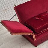 1970s, Danish 2 seater sofa, original condition, furniture velour, ash wood.