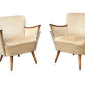 Paire de fauteuils années 50 60