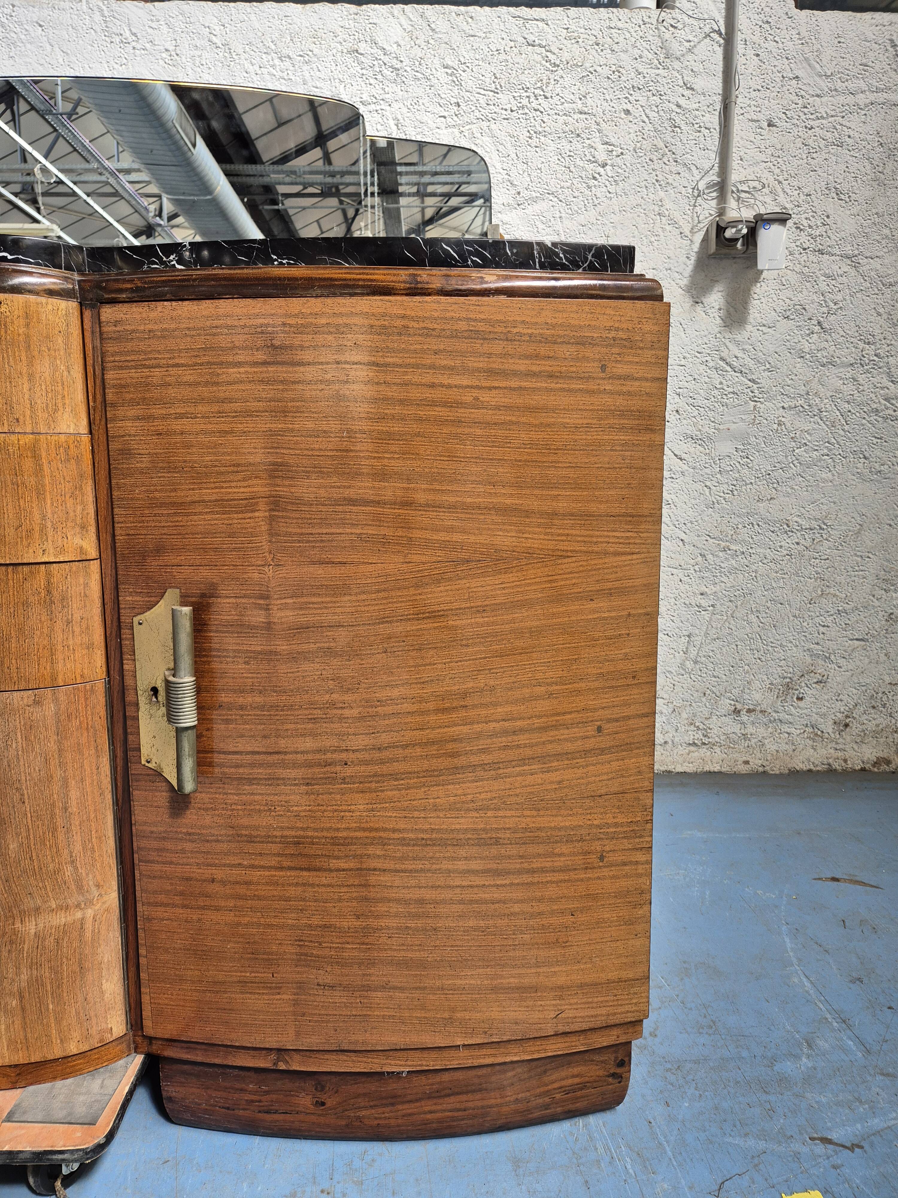 Marble top sideboard with mirror
