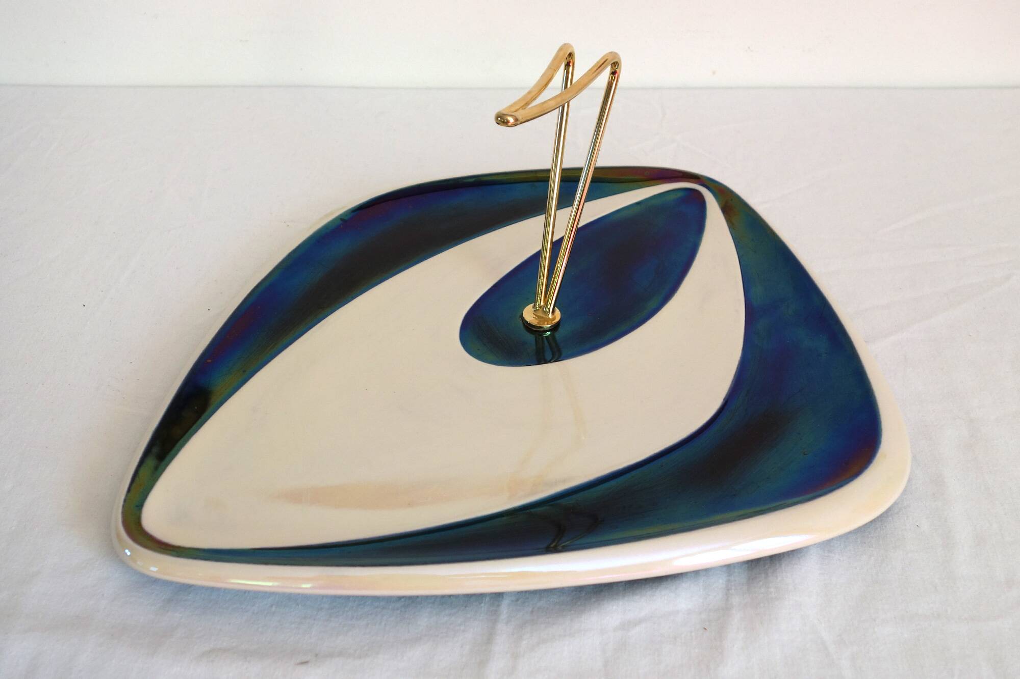 Verceram iridescent ceramic cheese board from the 60s