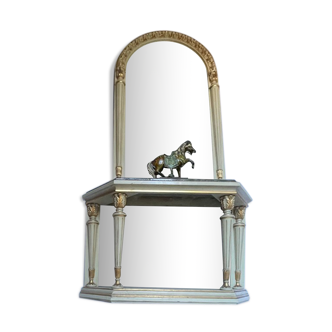 Console with mirror