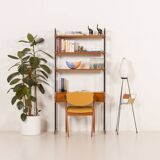 Italian mid-century desk shelving unit in teak, 1960s