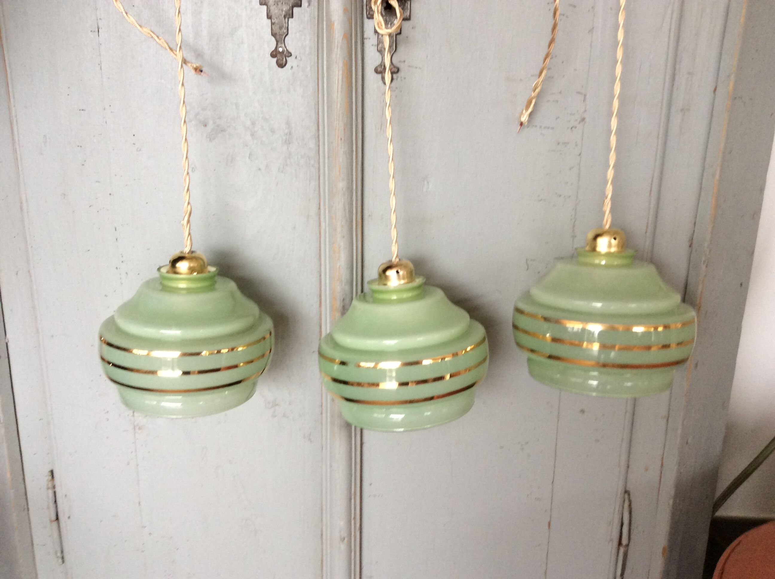 3 vintage pendant lamps