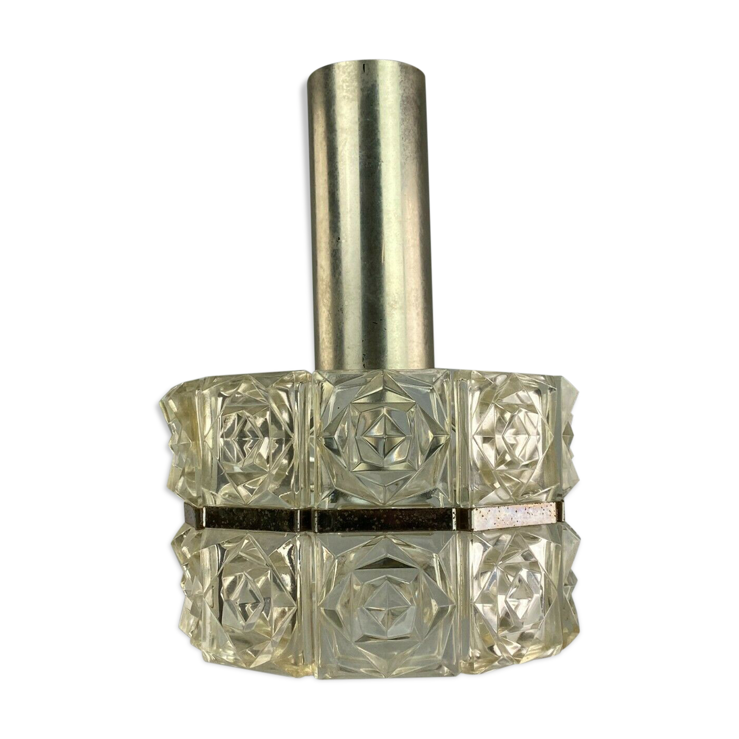 60s 70s ceiling lamp glass lamp light Sölken Leuchten Space Age 60s 70s