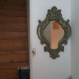 Mirror shell painted wooden Louis XV style
