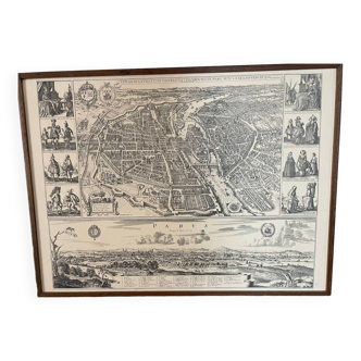 Framed 19th century map of Parys