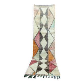 Tapis couloir berbère bohemian en laine fait main