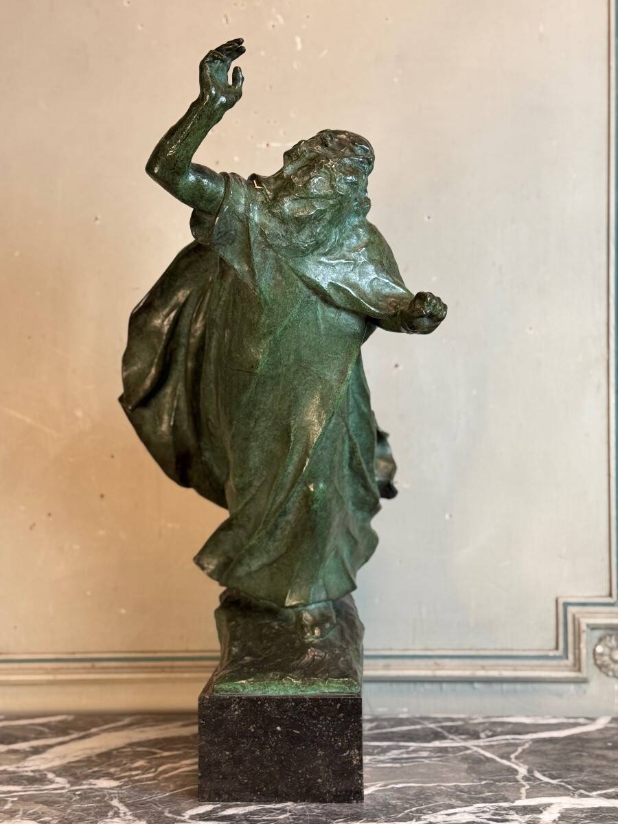King Lear, green patinated bronze, Victor Rousseau (1865-1954) around 1905