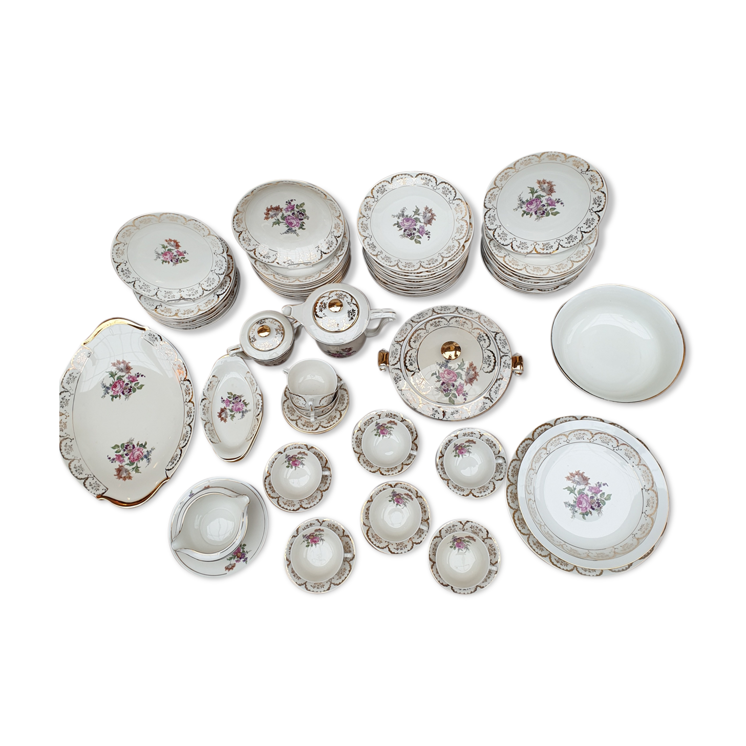 Service porcelaine limoges france assiettes plats