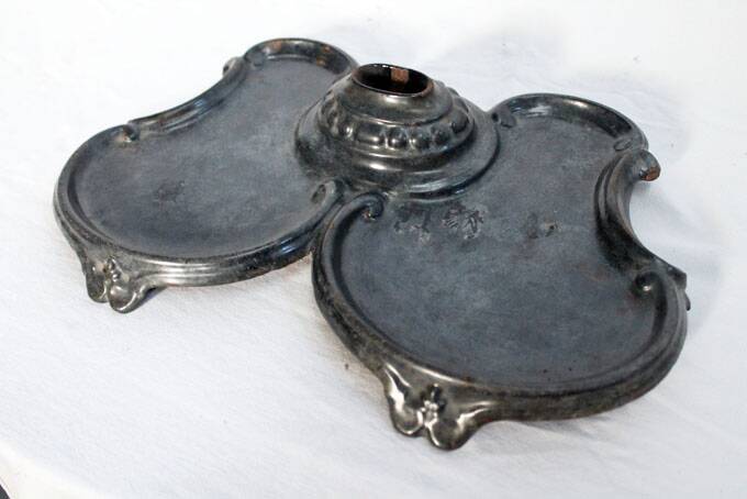 Fireplace tool set, cast iron and wrought iron