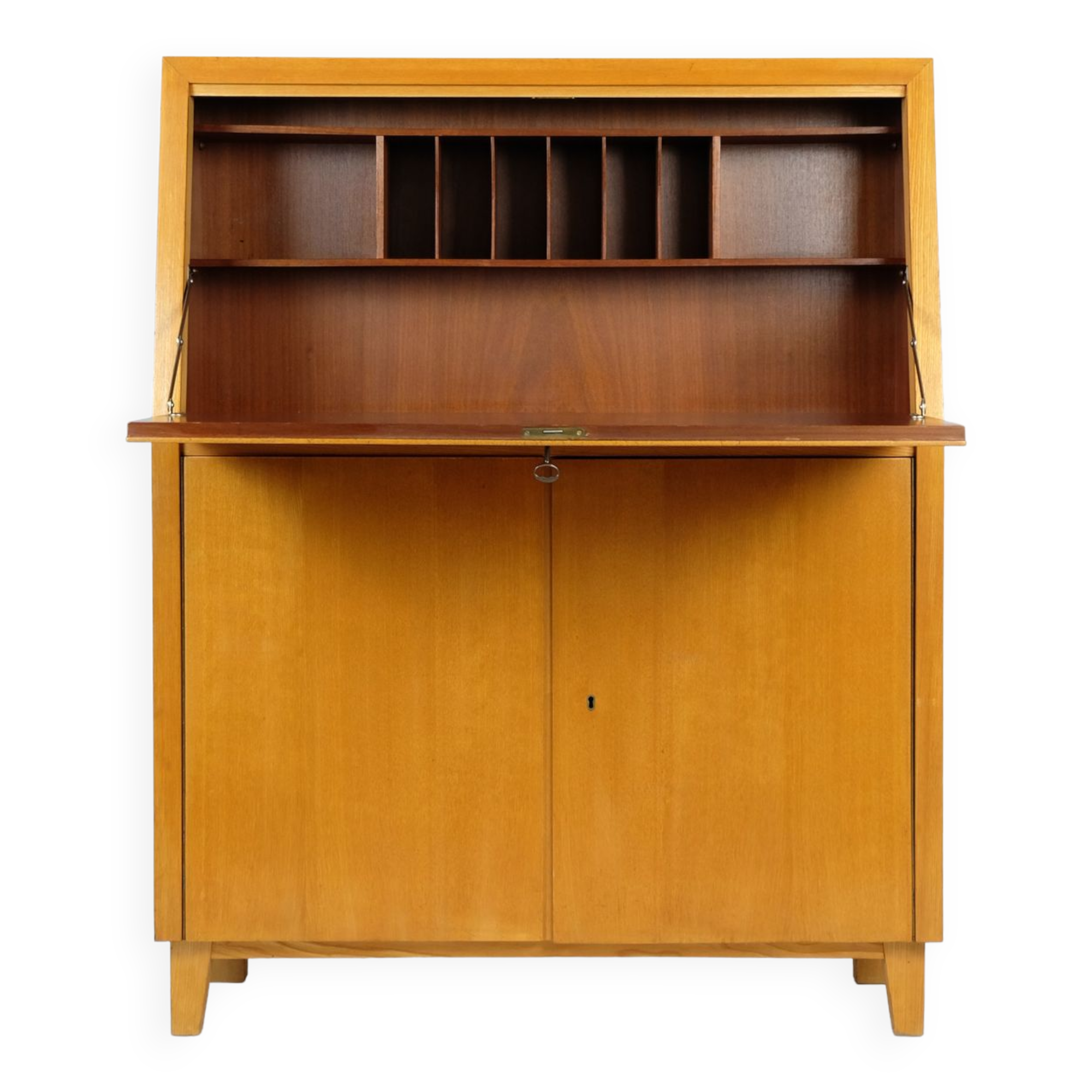 Vintage secretary desk cabinet Rüster 60s 70s midcentury