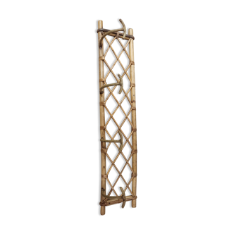 Bamboo and wicker wall coat rack