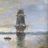 Table hsp marine with sailboats and port