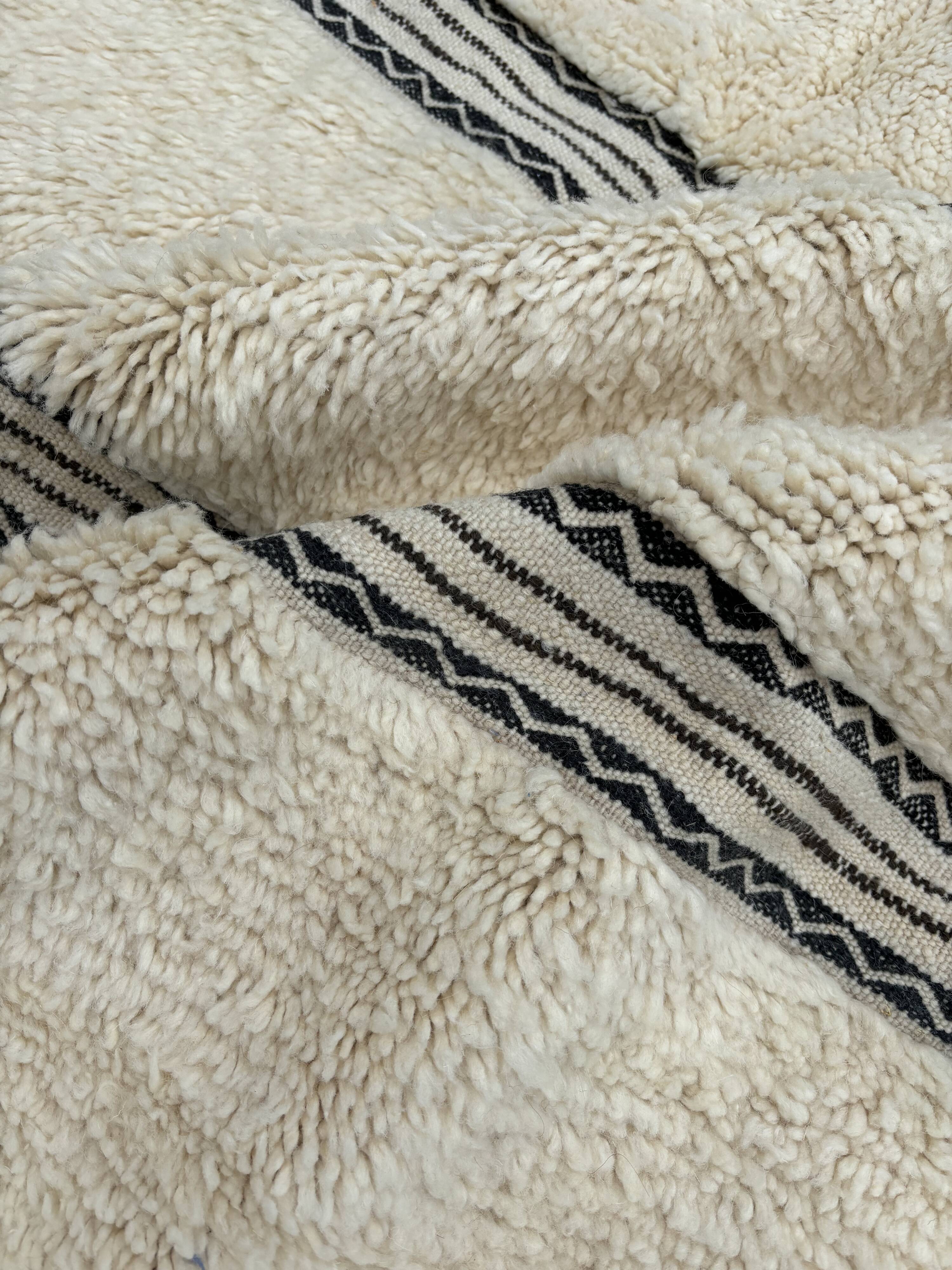 White Berber carpet in new Beni Ourain wool 160x280 cm