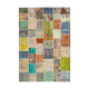 Handmade anatolian overdyed 206 cm x 297 cm multicolor patchwork carpet