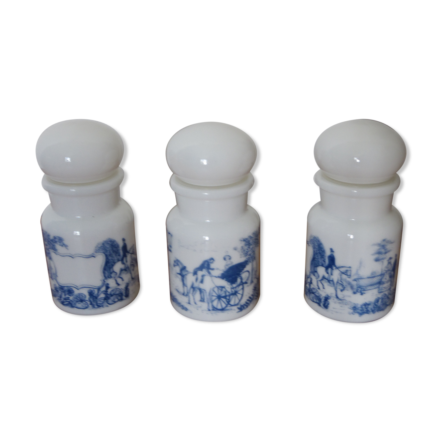 Lot 3 pots epices opaline