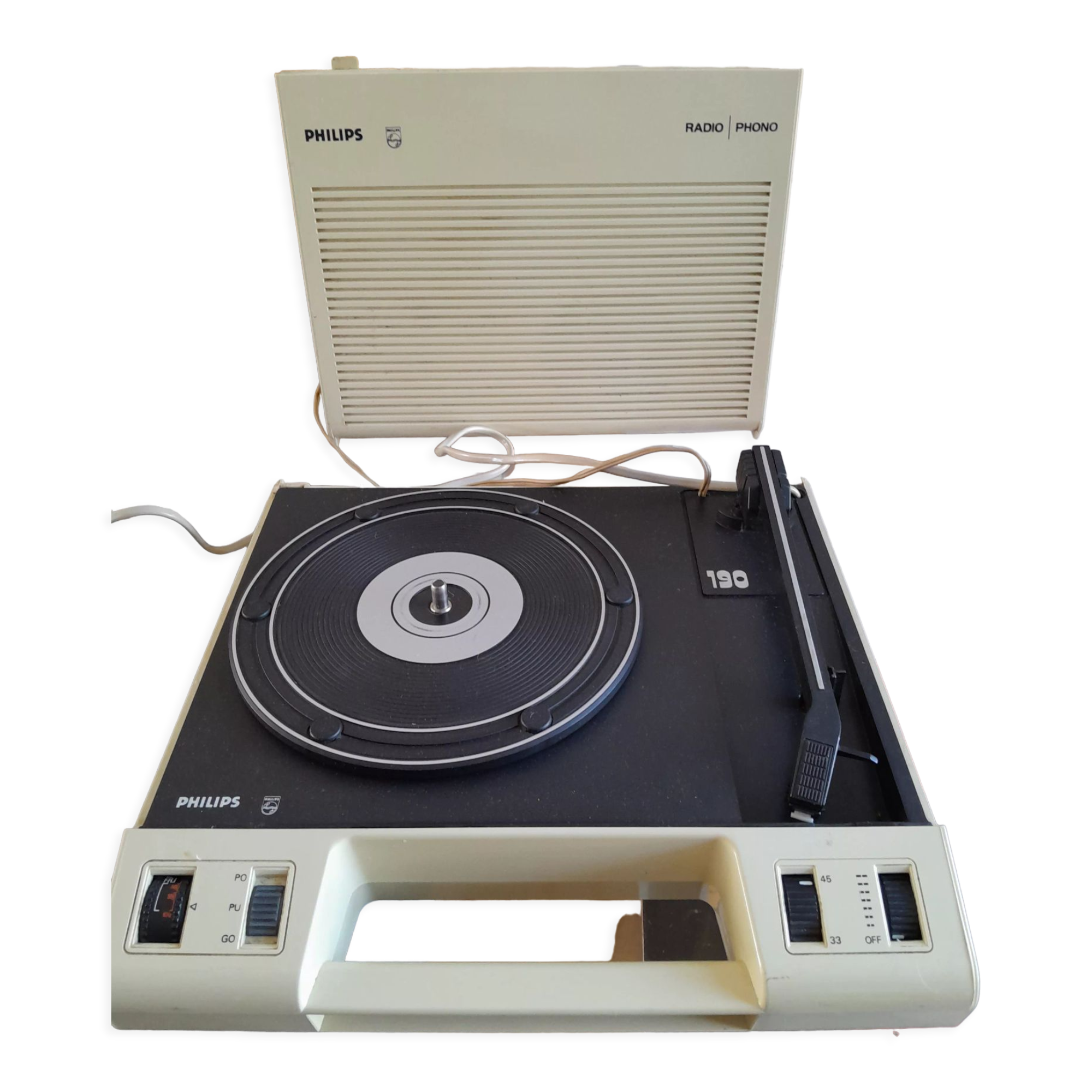 Tourne-disque Vintage Philips 523 - Non Testé - état D'occasion