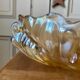 Pink carnival glass cup