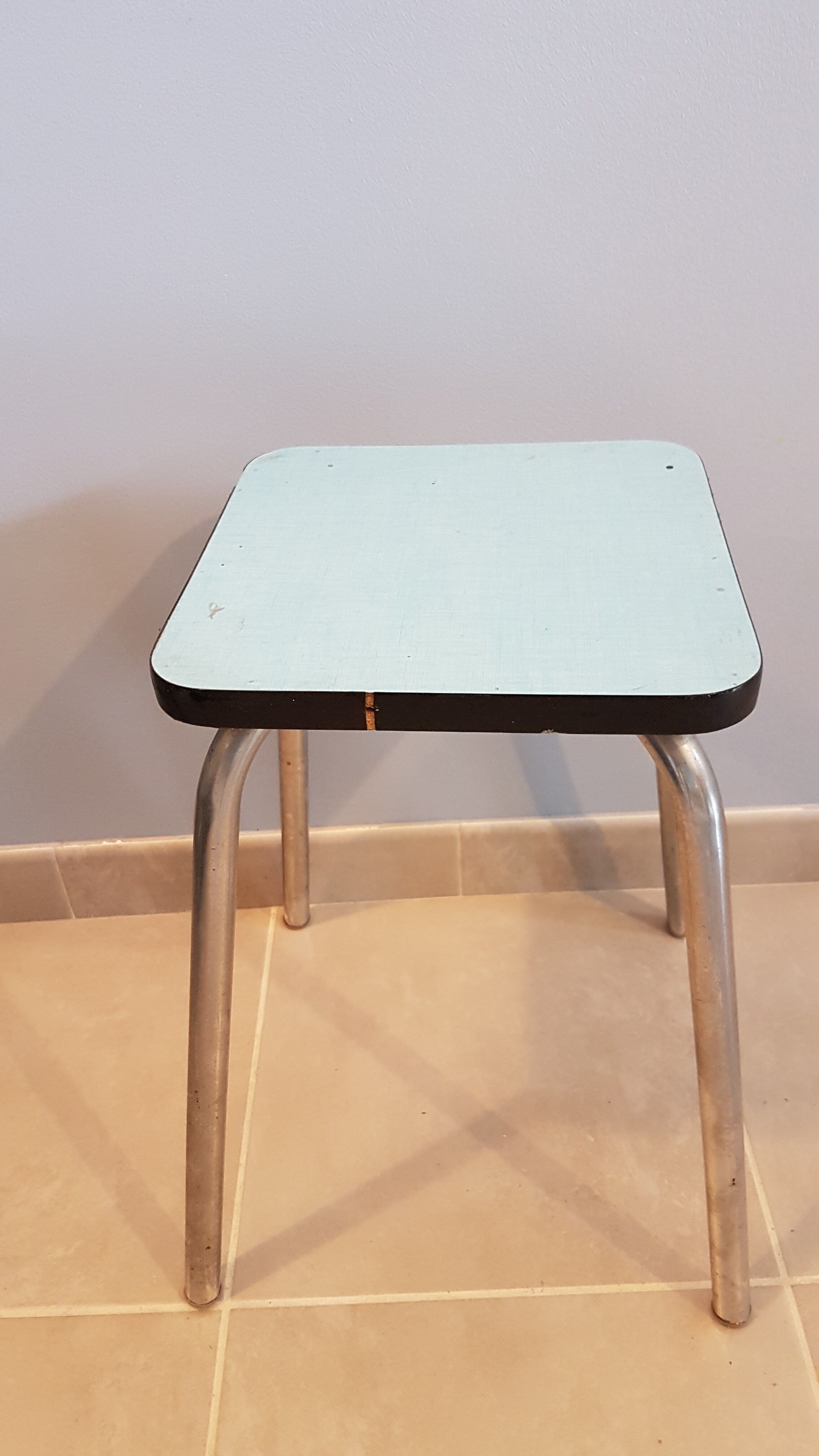 Sky blue formica stool