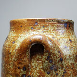 Decorative pot for spices in vintage Baudat style glazed artisanal stoneware.