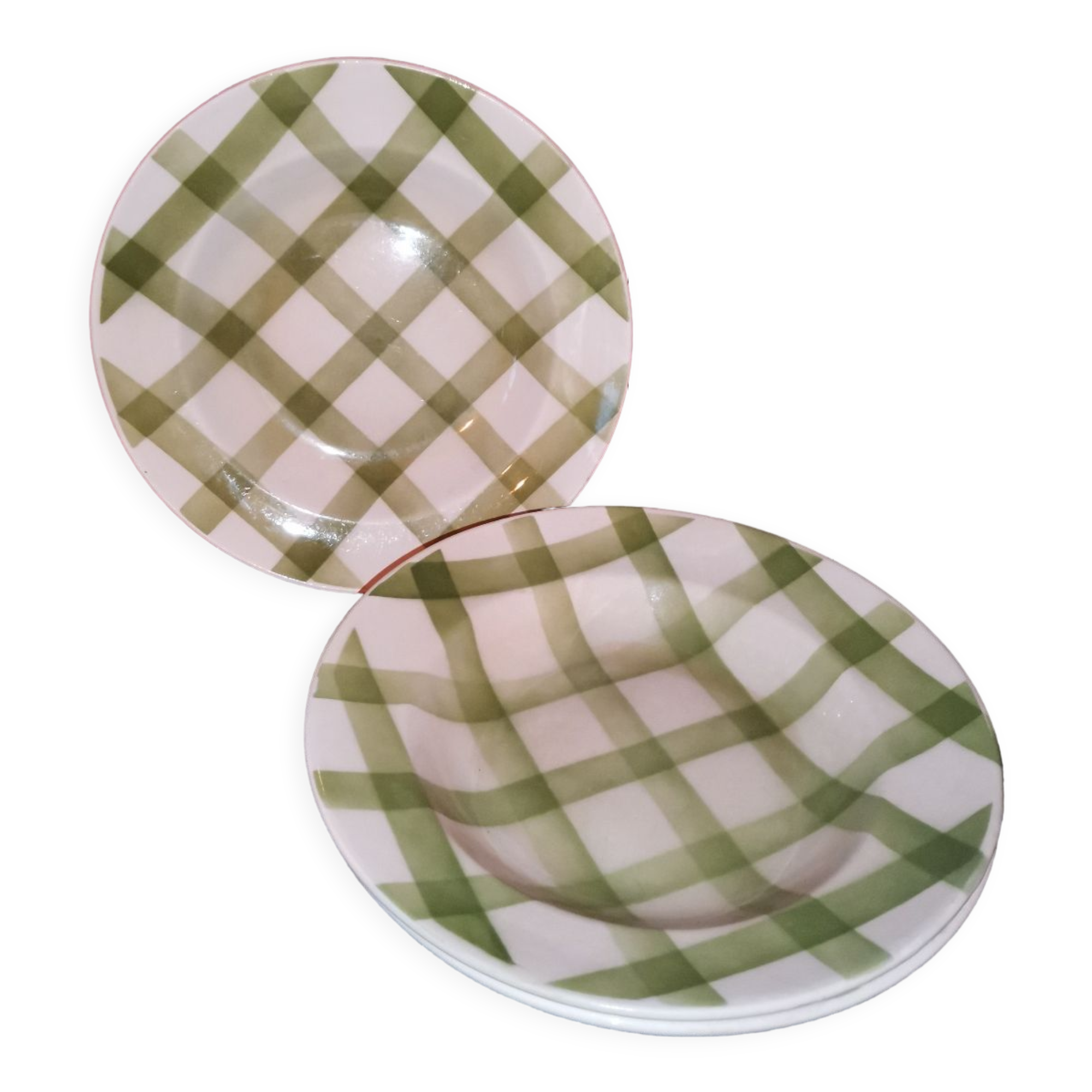 Green Scottish plates Moulin des Loups