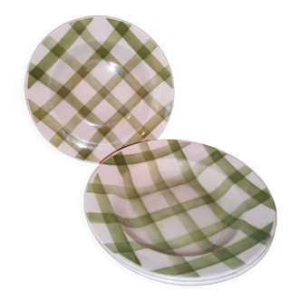 Assiettes écossais vertes Moulin des Loups