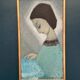 Original Swedish oil on canvas – "Lady" by Helge Holmlund – Signed – vintage and framed – 65 × 36.5 cm (25.6" × 14.4")