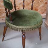 Vintage green velvet chair