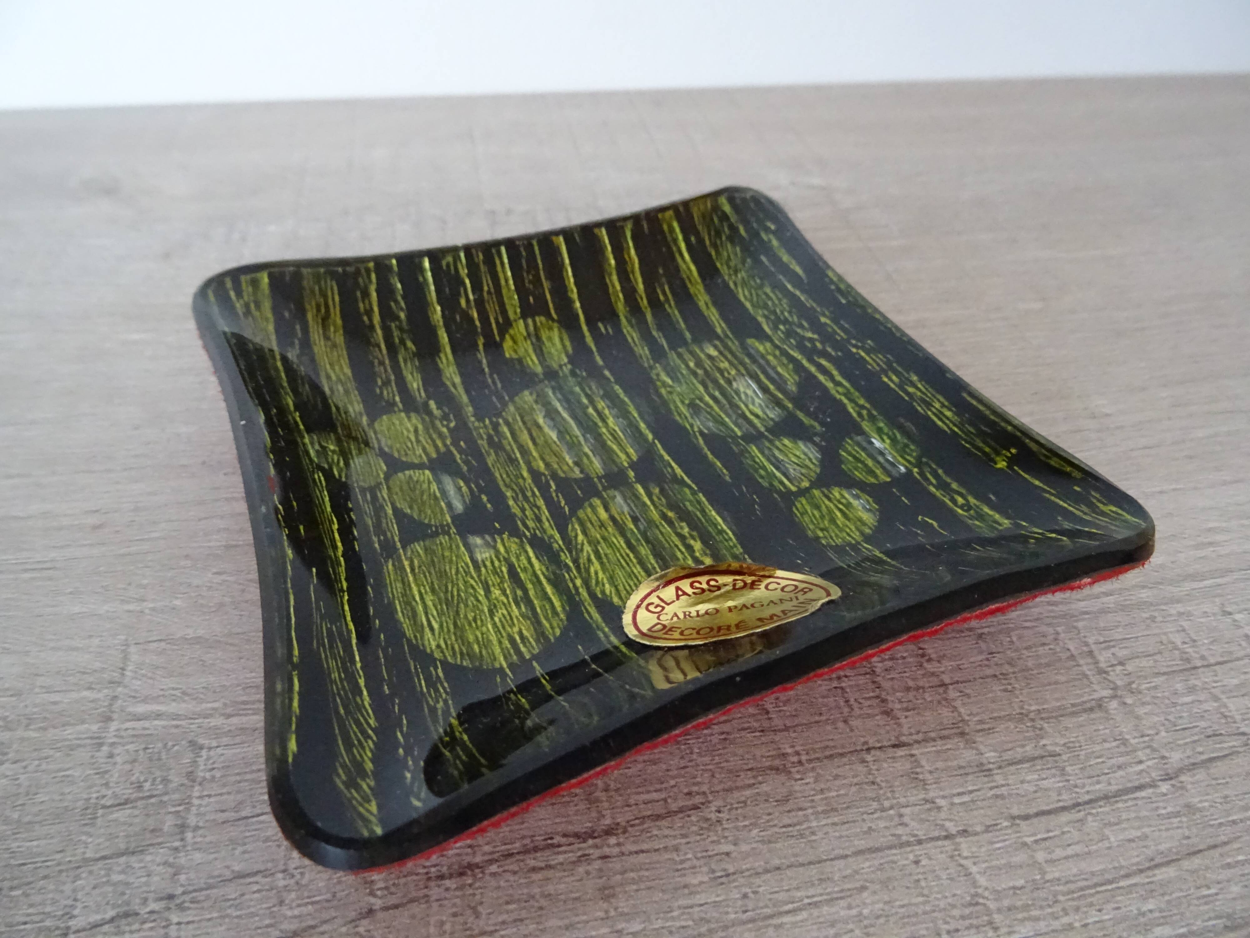 Ensemble  de 6 coupelles vide-poche verre murano Carlo Pagani