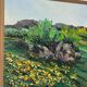Huile sur toile suédoise – “fleurs” par lars "bjönni" andersson