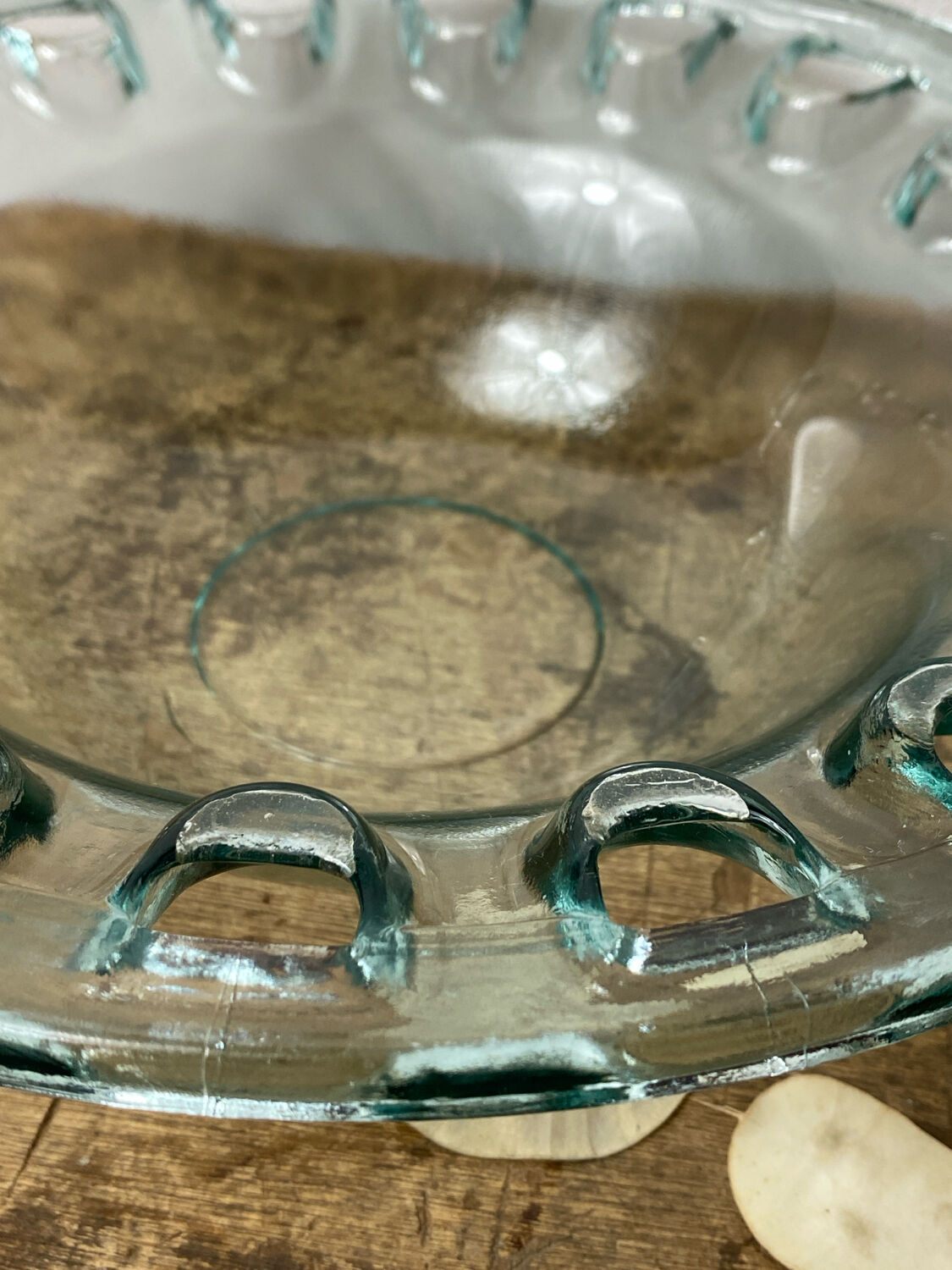 Blown glass salad bowl