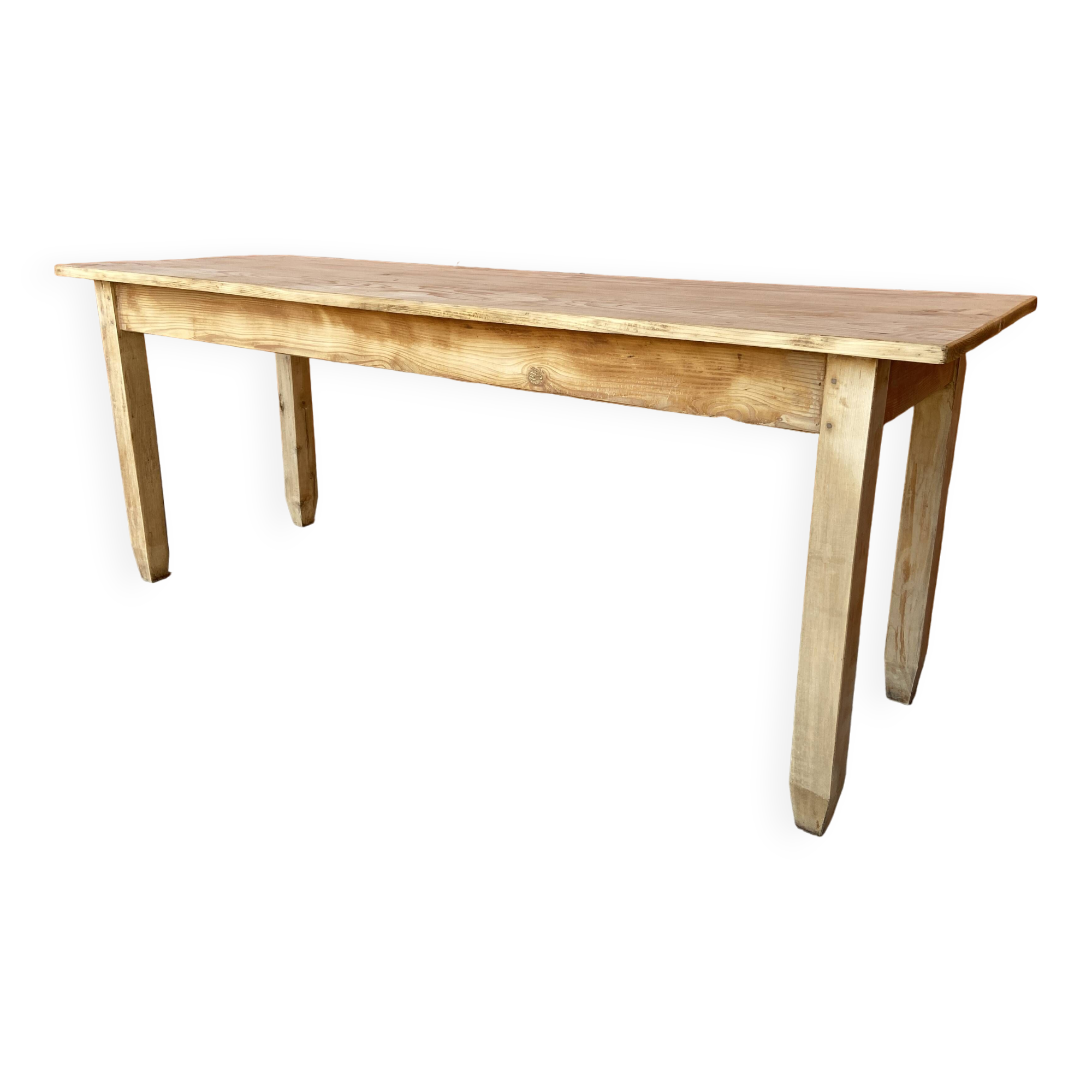 Large alsatian bistro coffee table in raw natural fir french bistro table 1930