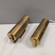 Brass wall lamps with adjustable shades, 1950-60s Denmark