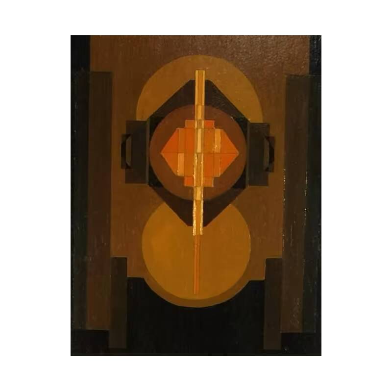 Oil on panel, Jean Boquet "Geometric Abstraction", c. 1945