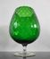 XXL vintage Cognac vase blown glass from Empoli, Italy in emerald green.