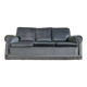 Vintage blue-grey velvet fringed seat / armchair