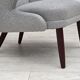 1960s, Danish "Teddy chair" with stool, reupholstered, wool, teak wood.