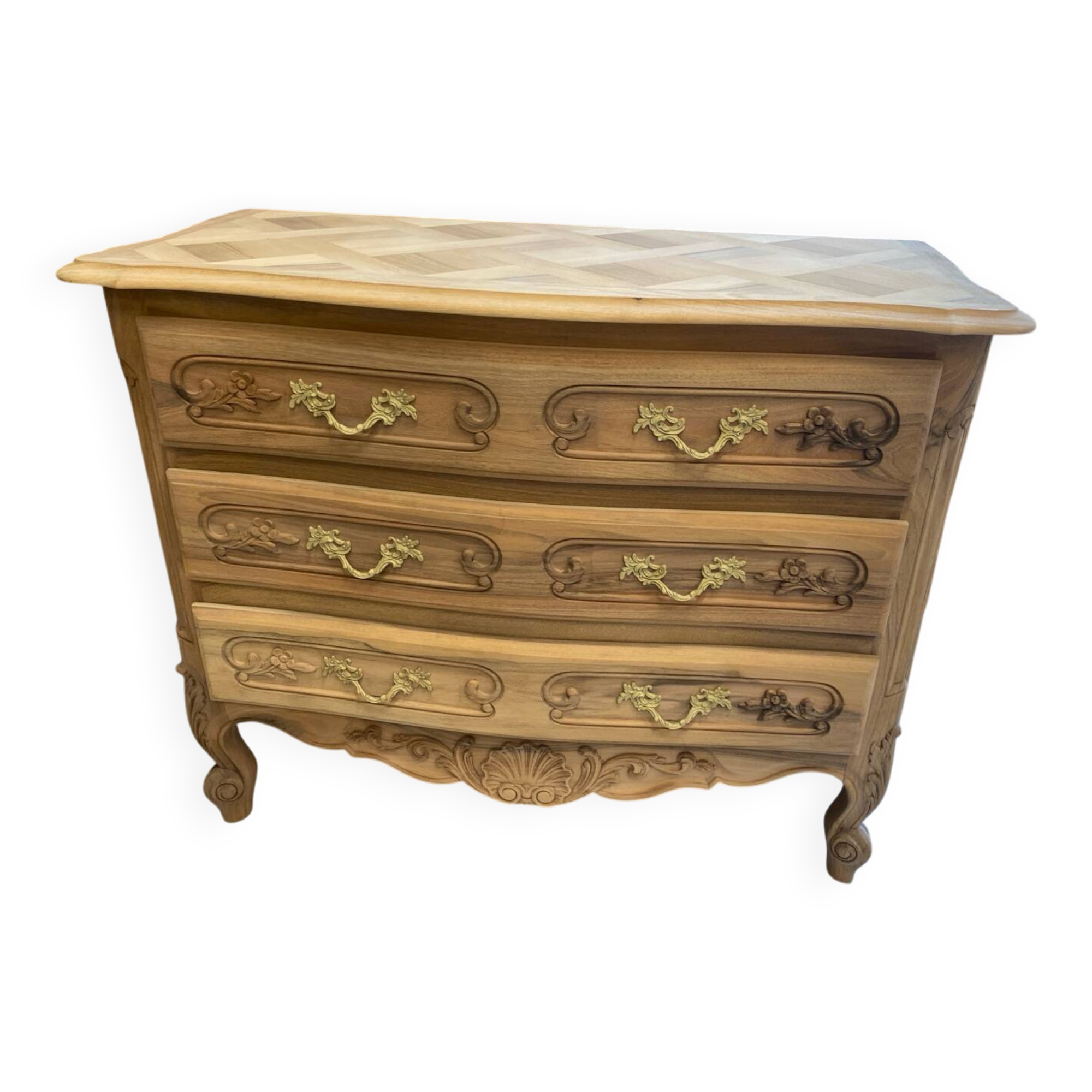 Louis XV chest of drawers in raw wood