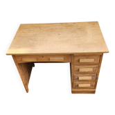 Anciens bureau en bois cinq tiroirs des années 1950-1970